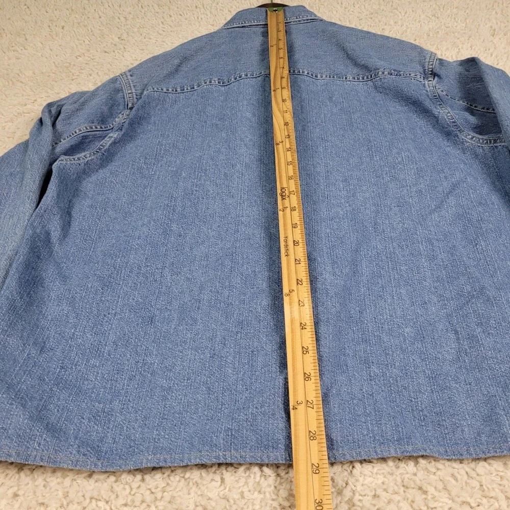 Levi's Denim Chore Shirt Men's Medium Blue 4-Pocket Cotton Button-Up Long Sleeve